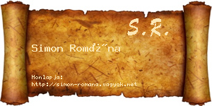 Simon Romána névjegykártya